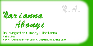 marianna abonyi business card